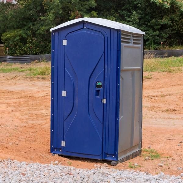 A standard RapidClean portable toilet placed on a Weston area lot